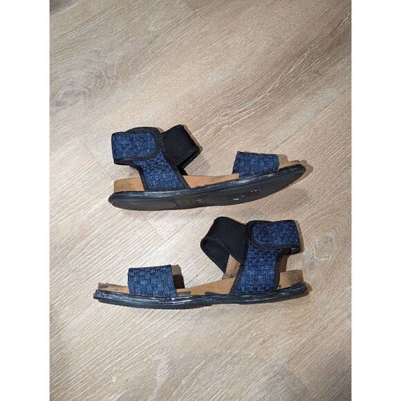 Bernie Mevs Women's Stretch Woven Elastic Leather Sandals Blue Size 39‎ - Picture 8 of 11